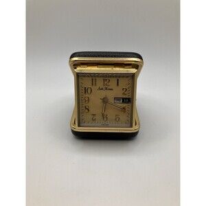 Vintage 1960s Seth Thomas No. 972 Classmate 15 Travel Alarm Clock Black Works